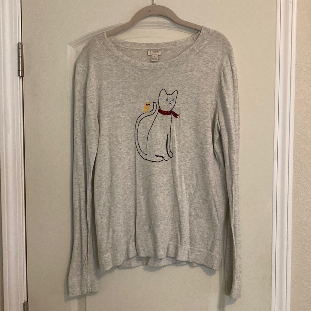 J. Crew 100% Cotton Cat Stitched Long Sleeve